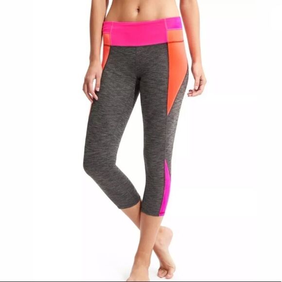 Athleta High Rise Colorblock Chaturanga Capri - Picture 1 of 9